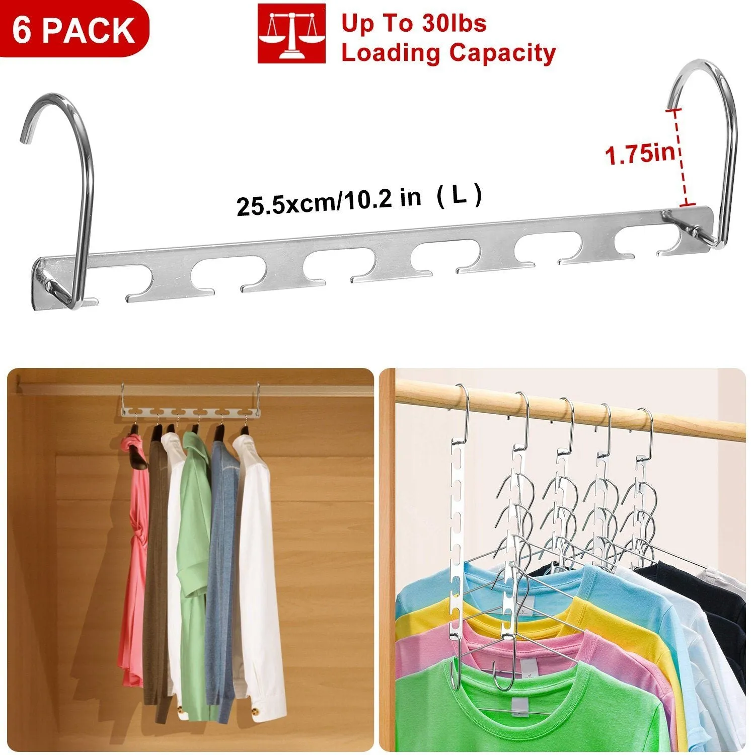 6-Pieces: Space Saving Clothes Hanger