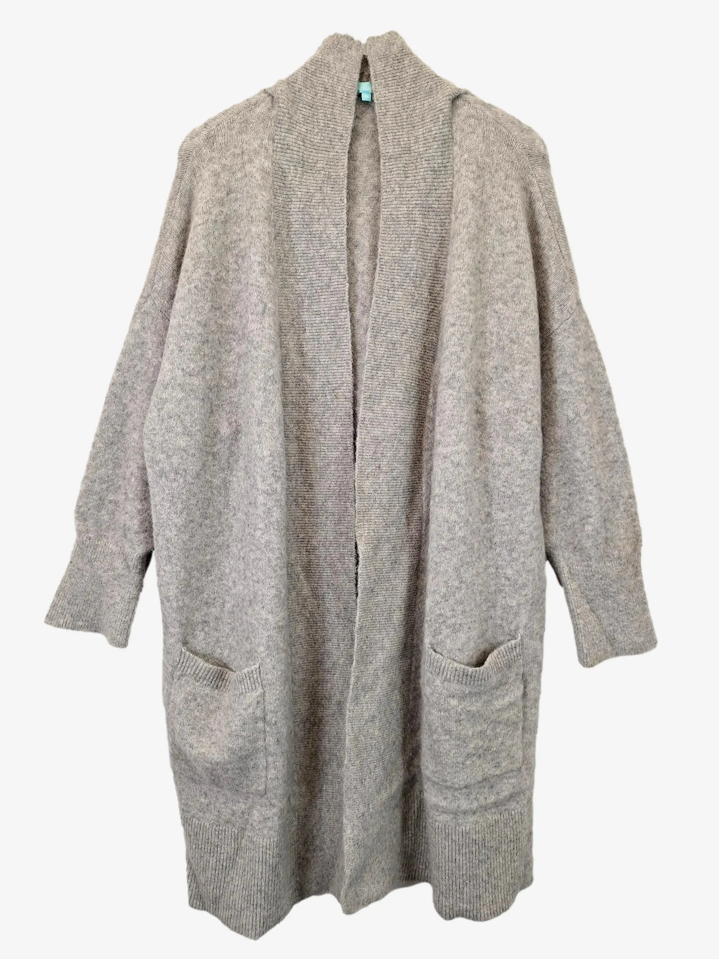 Blue Illusion Soft Wool Blend Long Line Cardigan Size 20