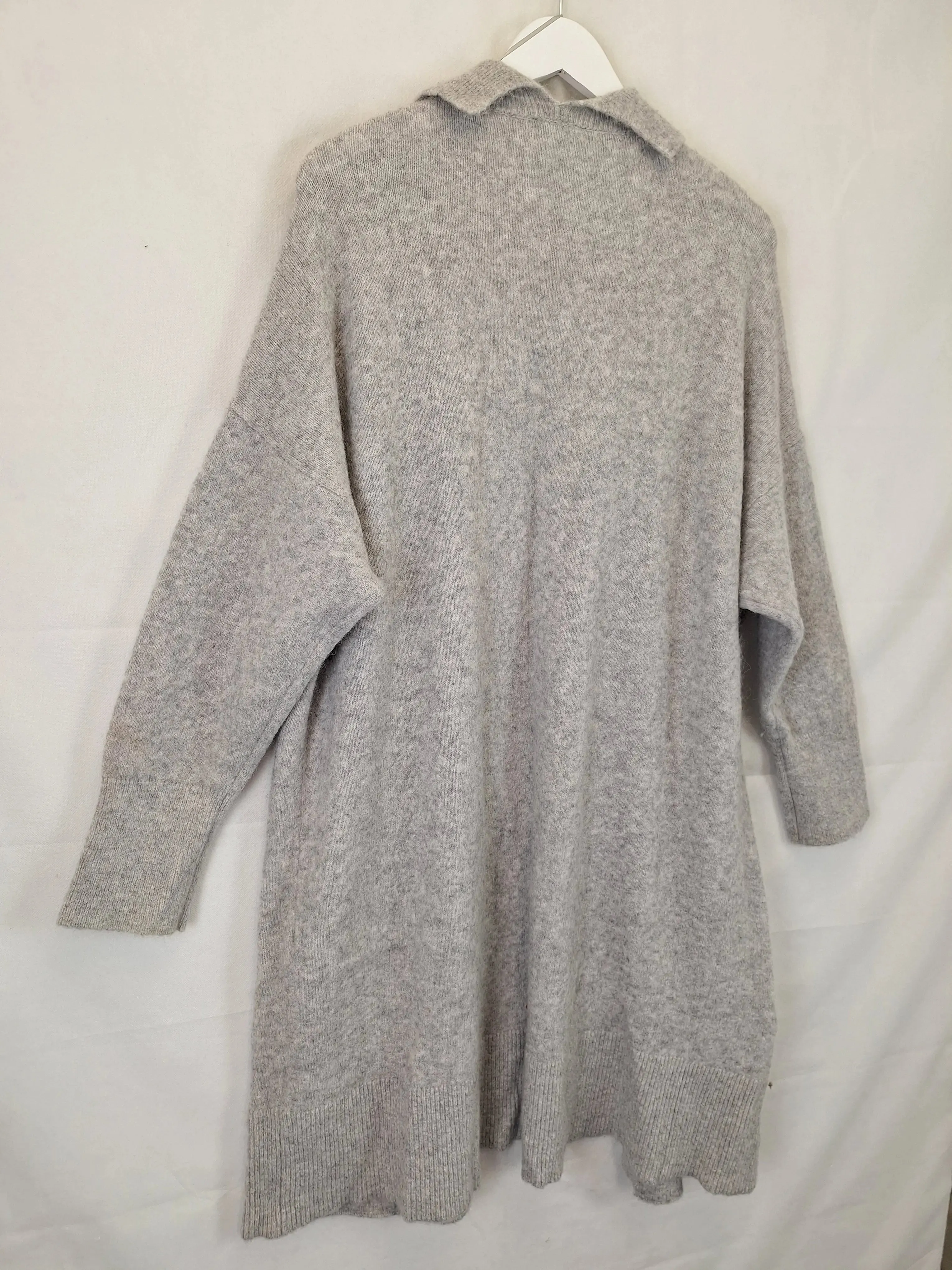 Blue Illusion Soft Wool Blend Long Line Cardigan Size 20