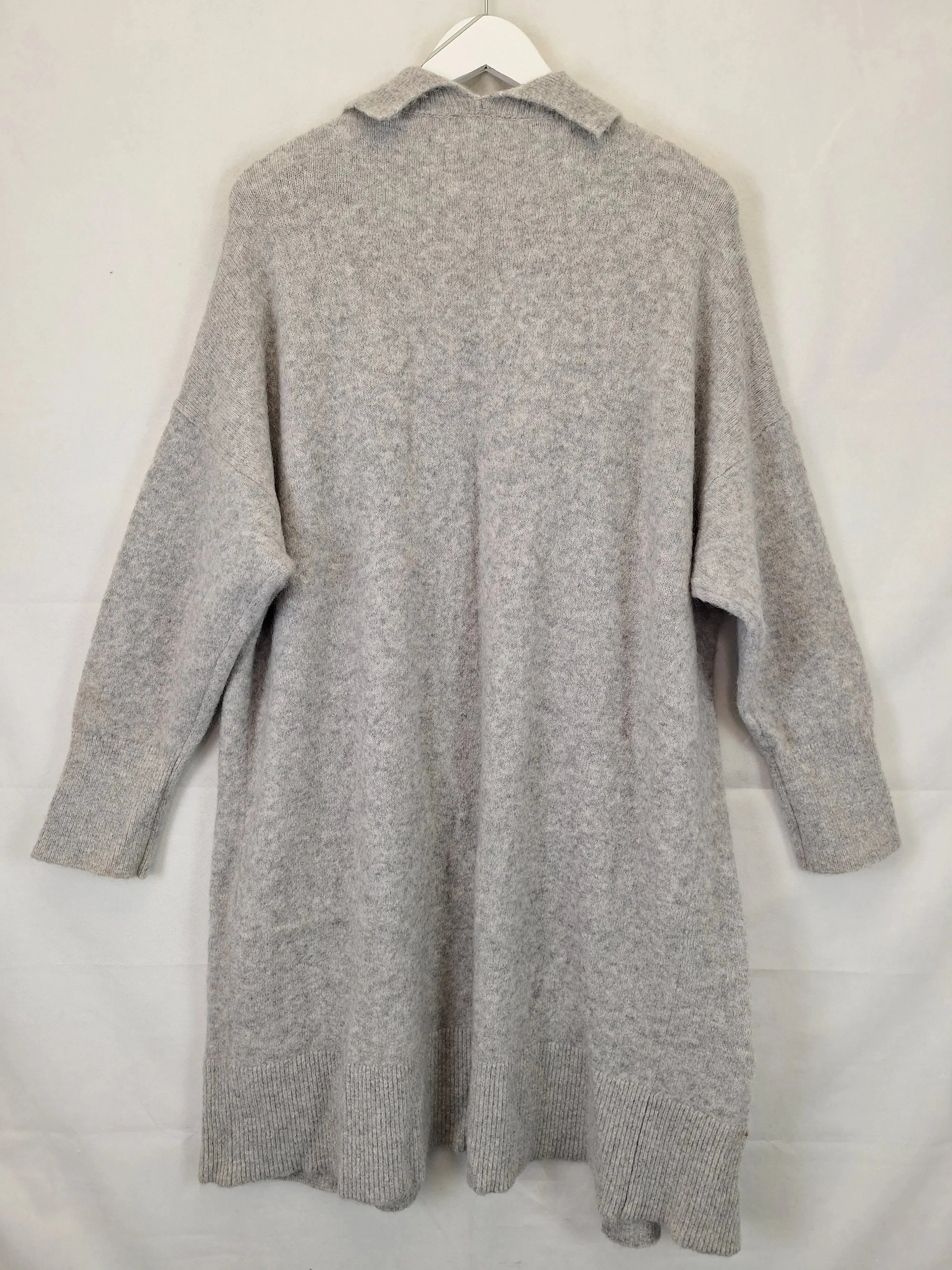 Blue Illusion Soft Wool Blend Long Line Cardigan Size 20