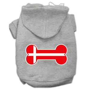 Bone Shaped Denmark Flag Screen Print Pet Hoodies Grey L (14)
