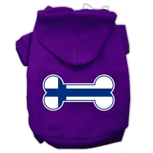 Bone Shaped Finland Flag Screen Print Pet Hoodies Purple XXXL(20)