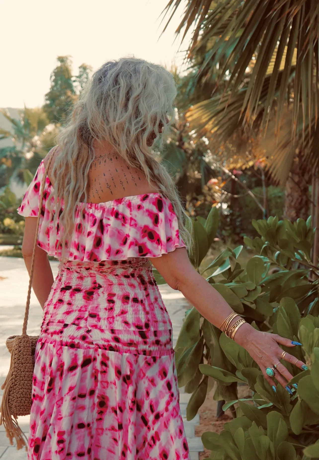 Butterfly skirt/dress - Magenta Tie Dye