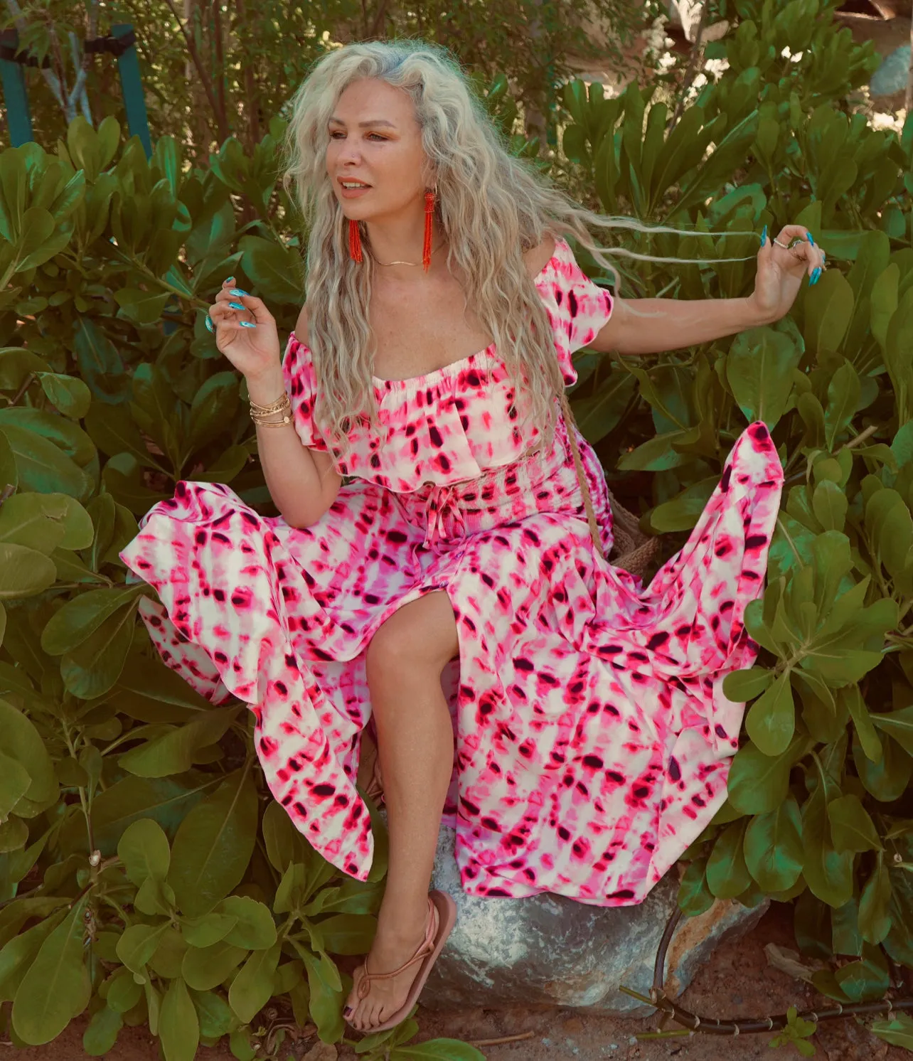 Butterfly skirt/dress - Magenta Tie Dye