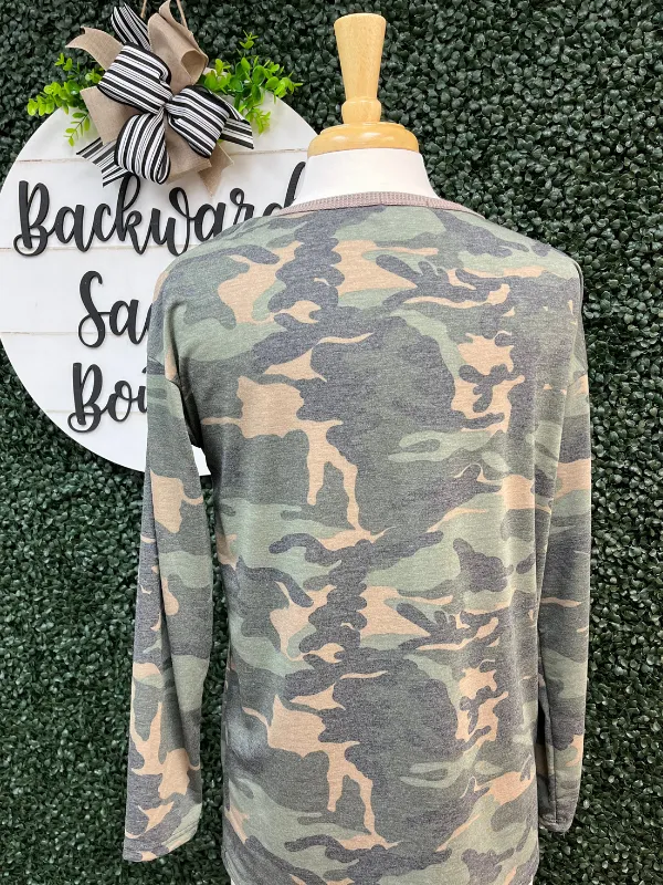 Camo Jersey with Eyelet