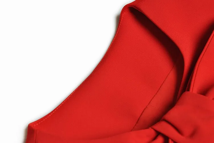 Cosetto Bow O-Neck Long Sleeve Single Breasted Vintage Red OverCoat