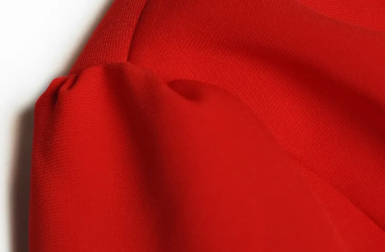 Cosetto Bow O-Neck Long Sleeve Single Breasted Vintage Red OverCoat