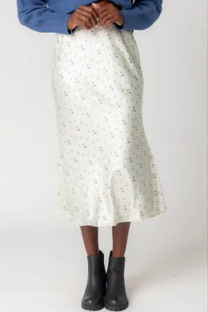 Dainty Floral Satin Skirt