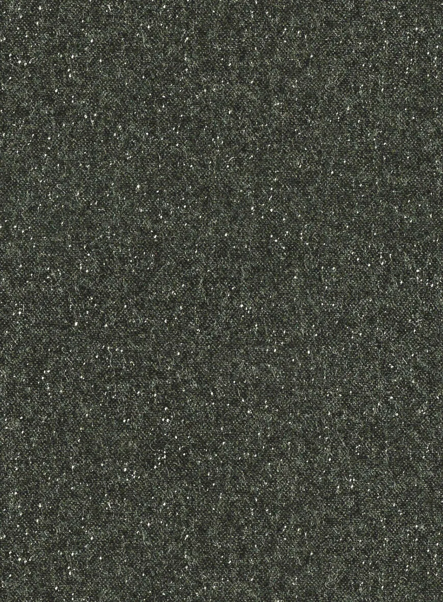 Dark Olive Flecks Donegal Tweed Overcoat
