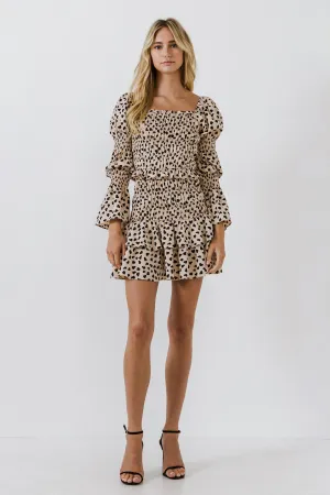 Dotted Smocked Skirt
