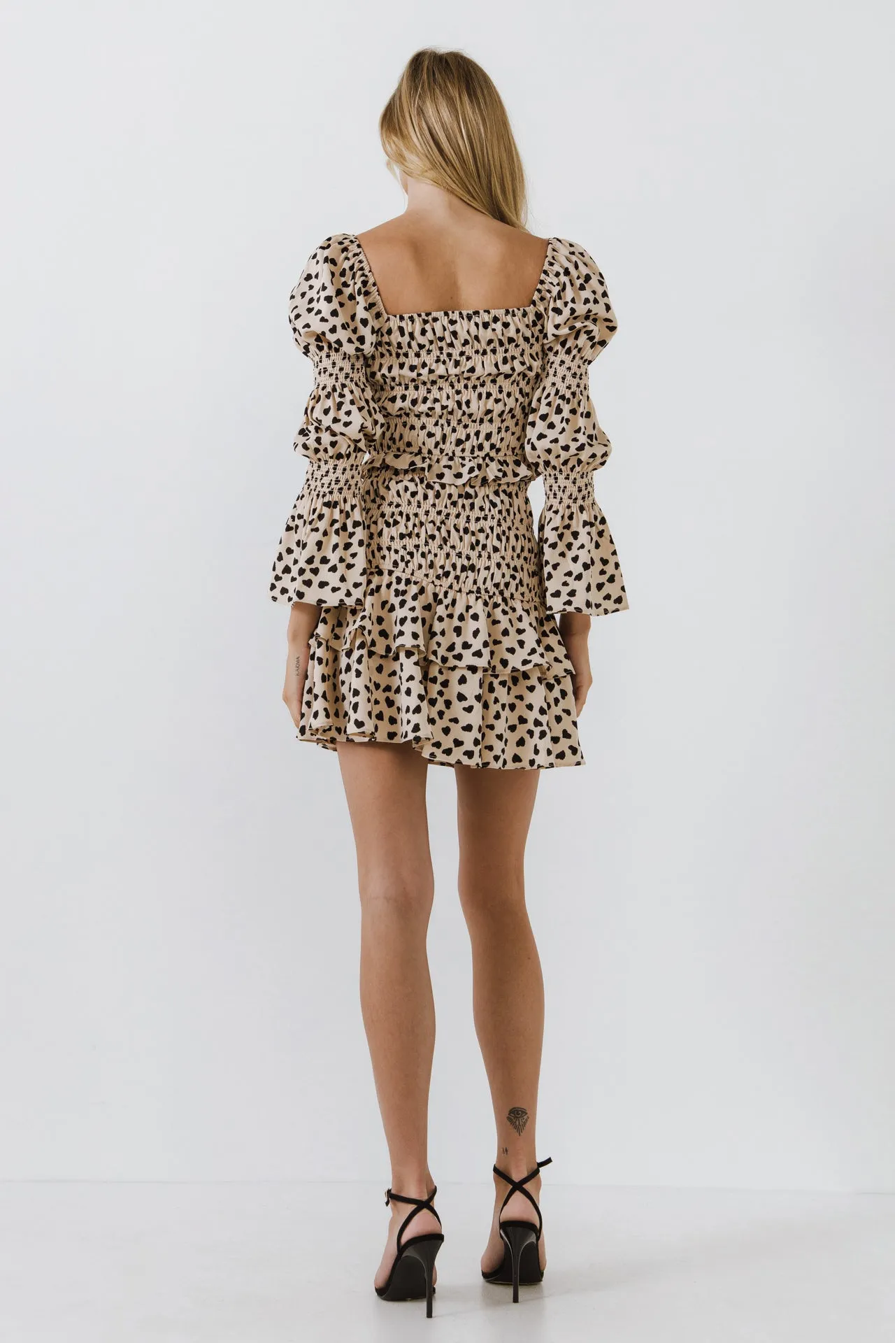 Dotted Smocked Skirt