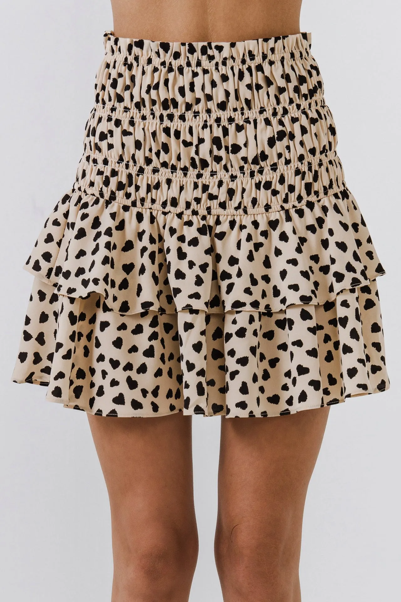 Dotted Smocked Skirt