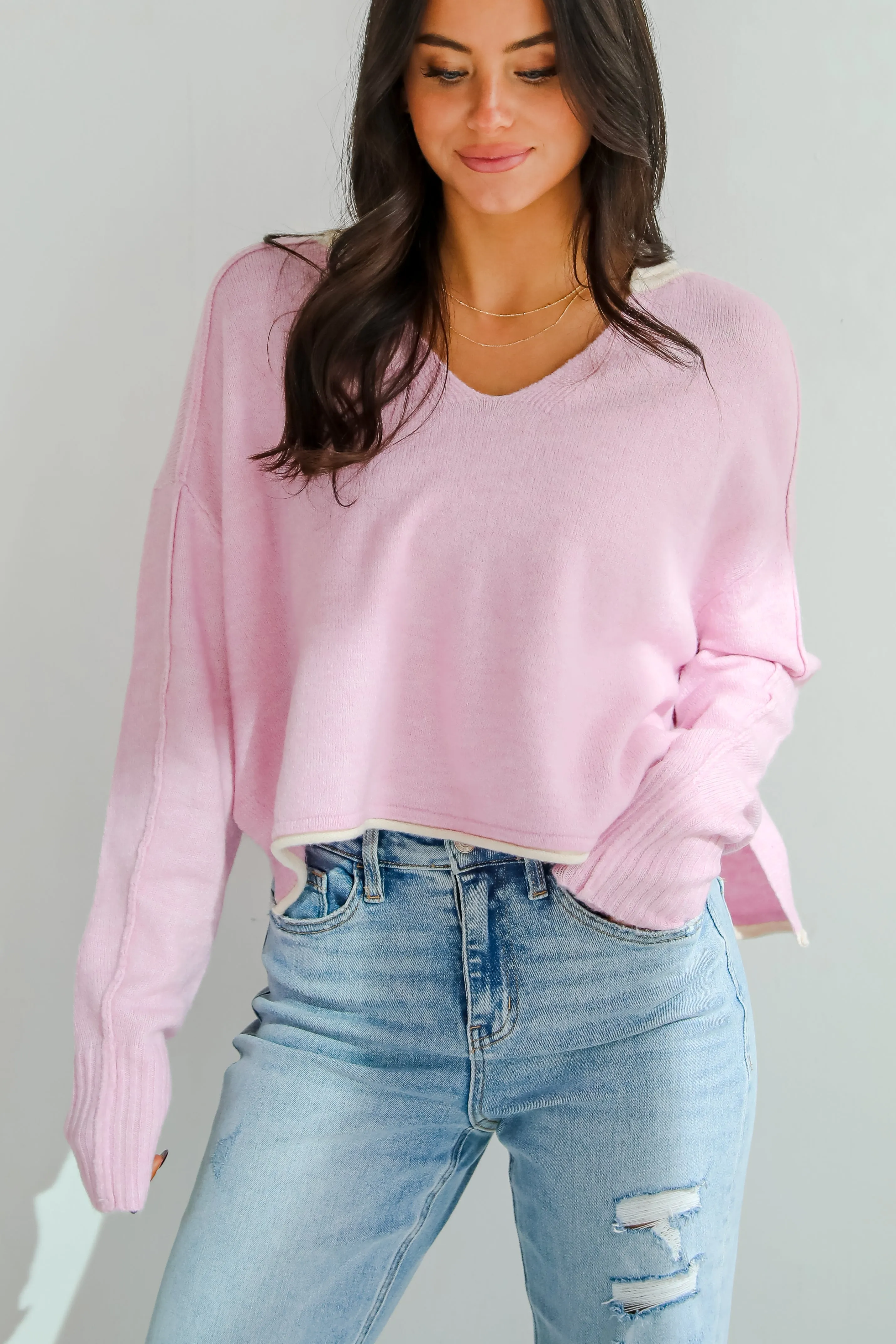 FINAL SALE - Absolutely Snuggly Light Pink Sweater