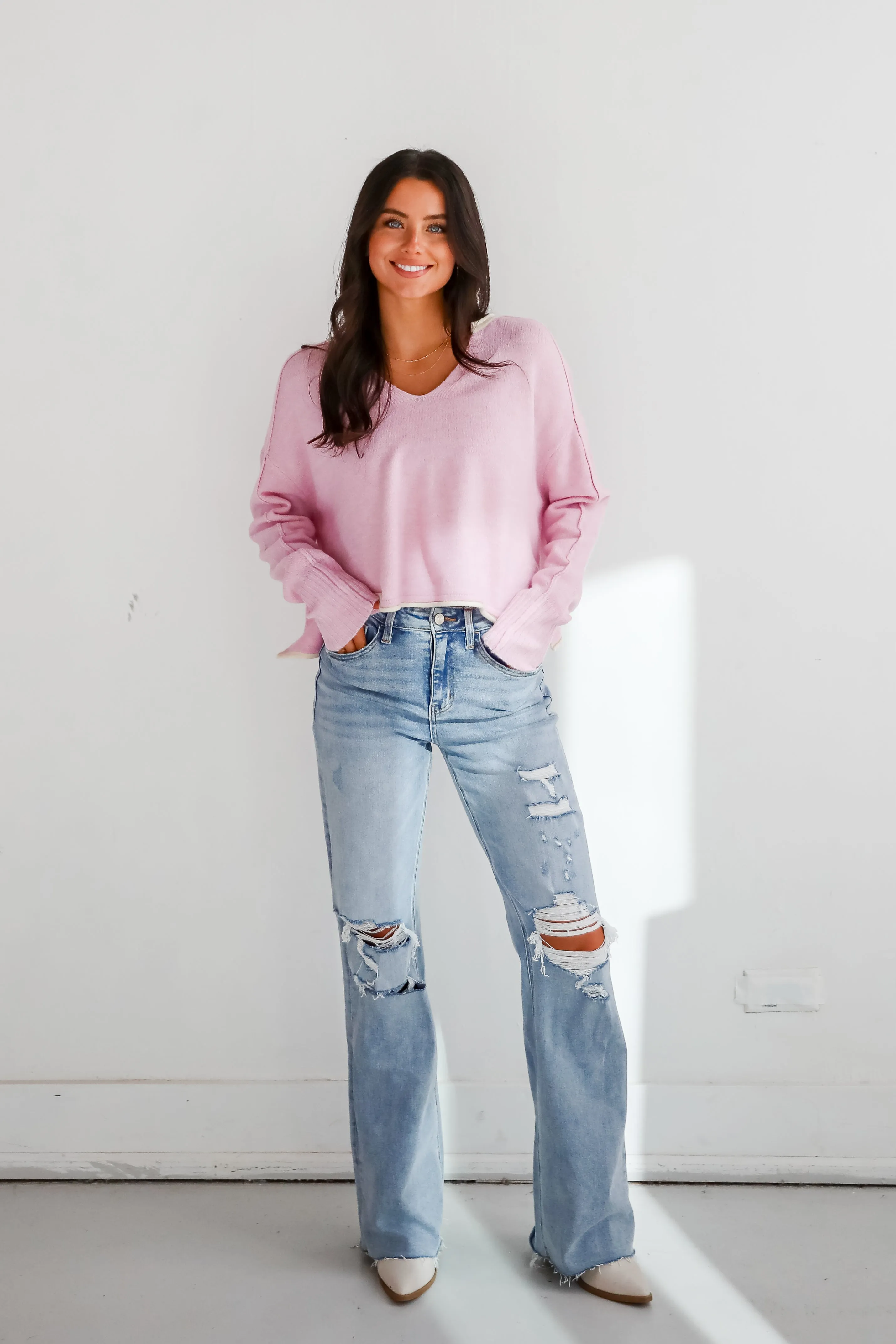 FINAL SALE - Absolutely Snuggly Light Pink Sweater