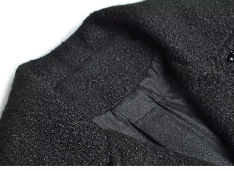 Florence Double Breasted Beading Tweed Coat