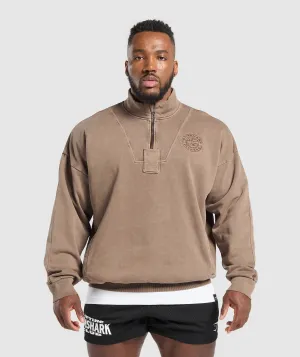 Gymshark Premium Legacy 1/4 Zip - Soft Brown