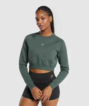 Gymshark Training Fleece Cropped Sweatshirt - Slate Teal