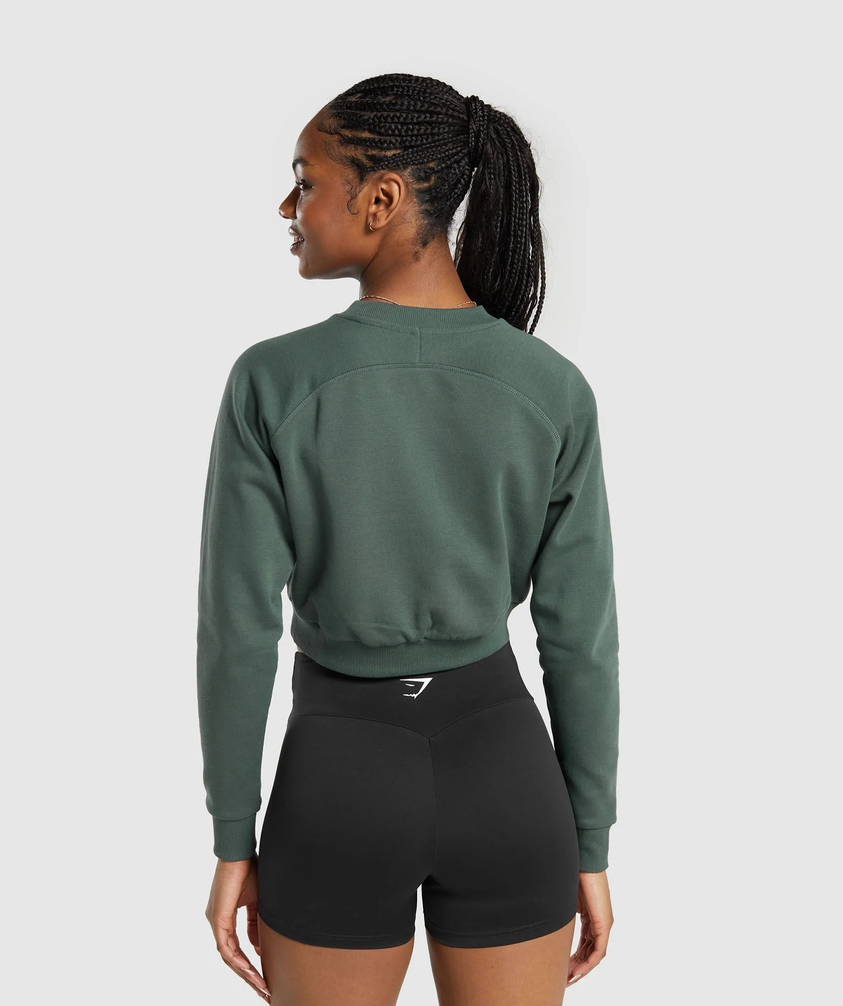 Gymshark Training Fleece Cropped Sweatshirt - Slate Teal