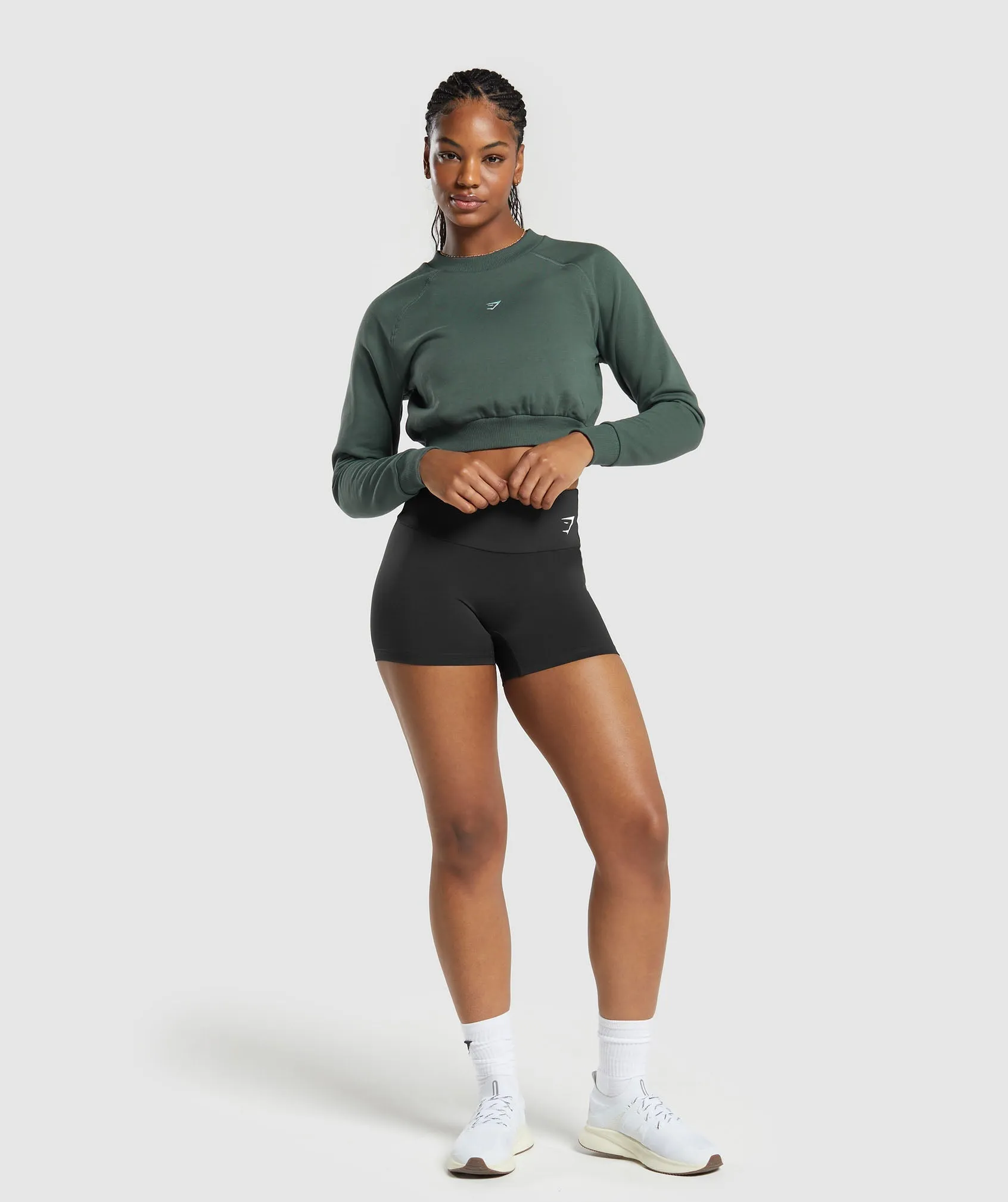 Gymshark Training Fleece Cropped Sweatshirt - Slate Teal
