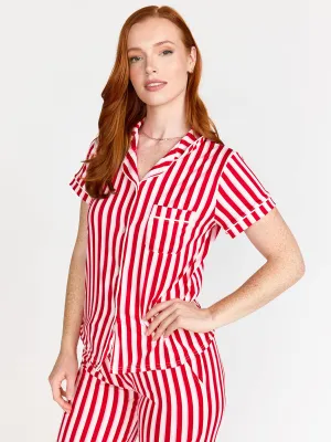 Hello Mello Candy Cane Stripe Holiday Pajama Top - Brands We Love