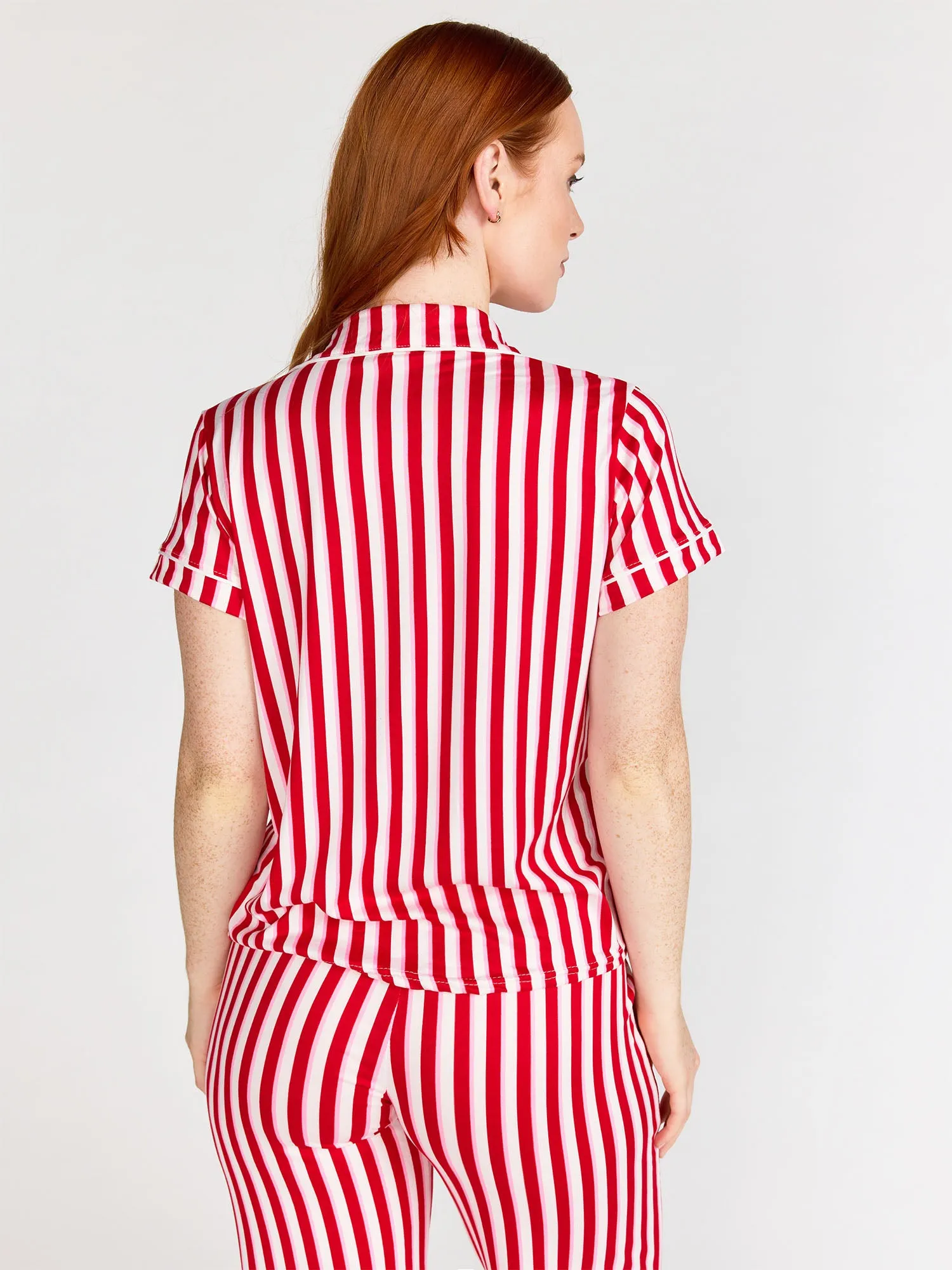 Hello Mello Candy Cane Stripe Holiday Pajama Top - Brands We Love