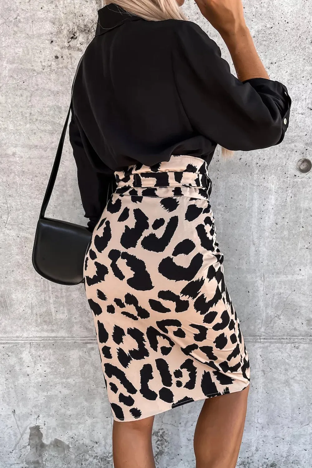 High Waist  Skirt with Tie