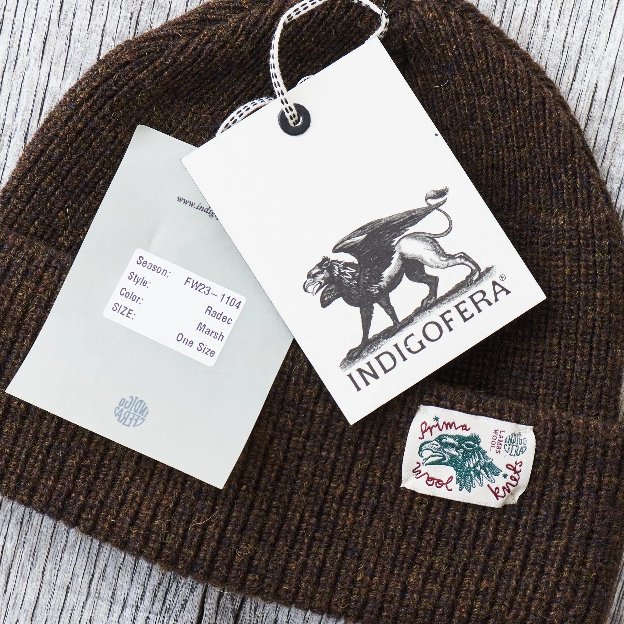 Indigofera Radec Rib Knit Wool Cap Marsh
