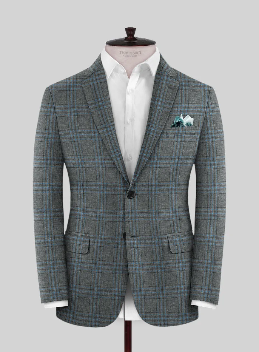 Italian Murano Livado Gray Wool Linen Silk Jacket