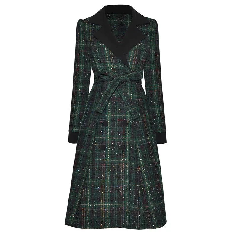 Kiki Lace-up Double Breasted High Street Outerwear Female New