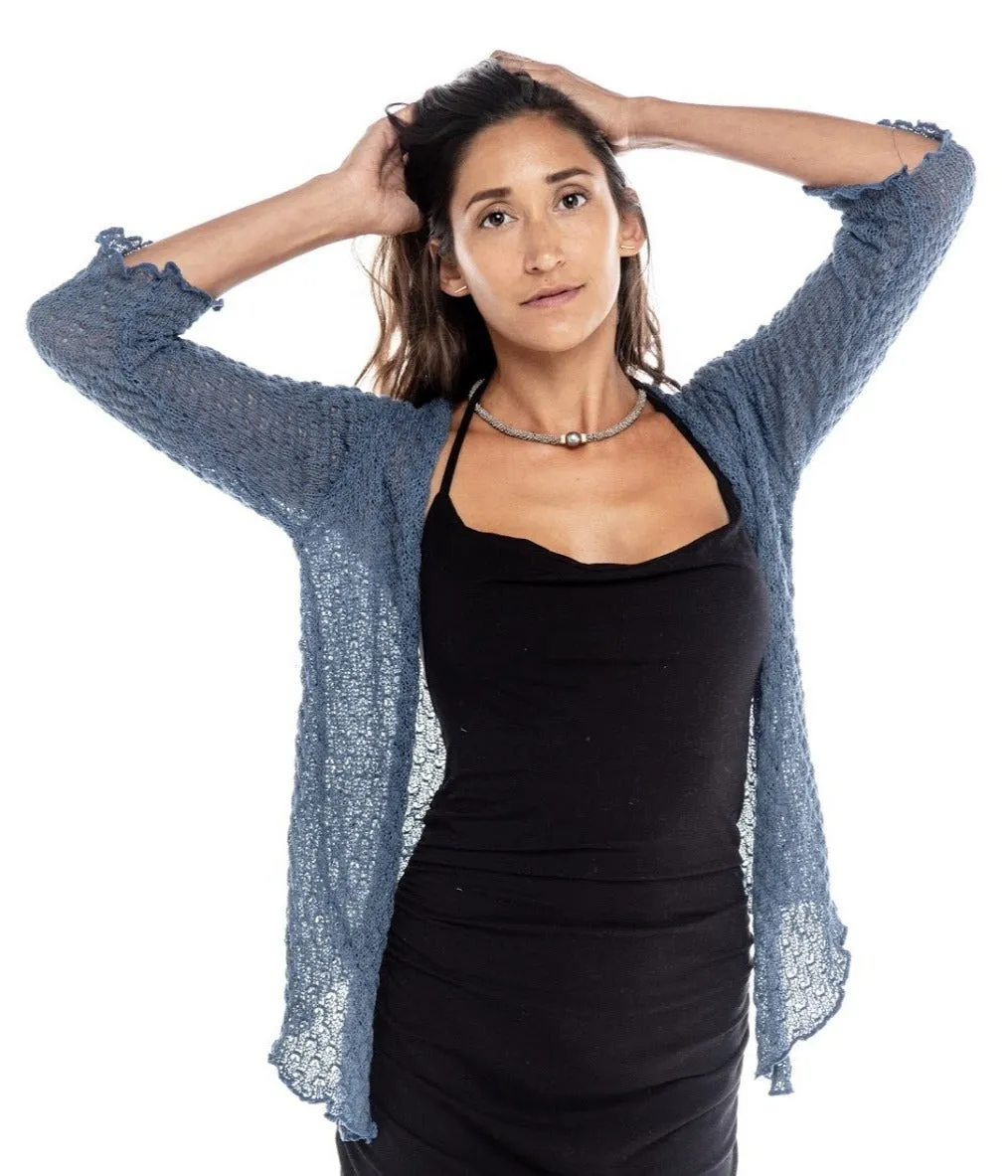 Knitted Open Front Top Ikat Nanas