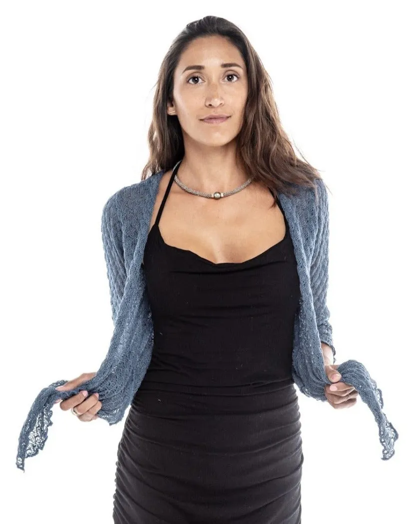 Knitted Open Front Top Ikat Nanas