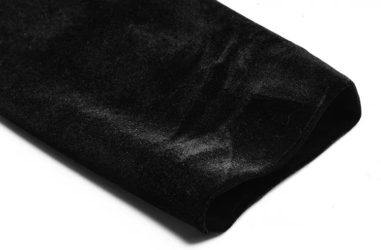 Lace Cloak Long sleeve Double-breasted black Velvet Windbreaker Coat