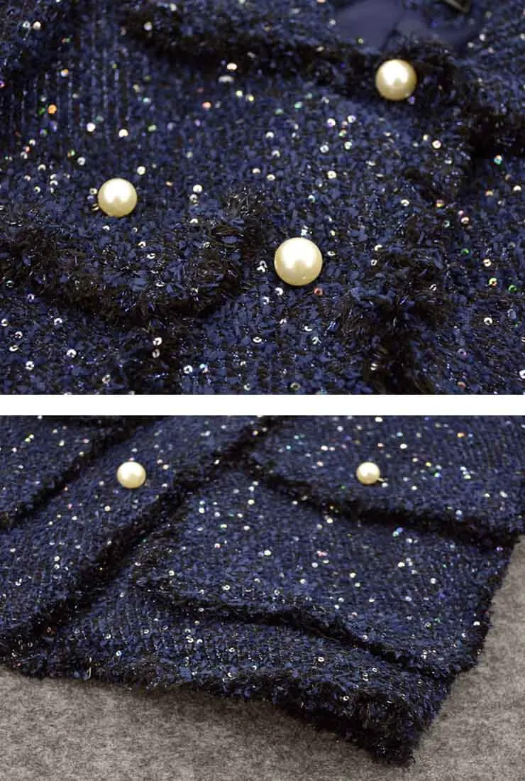 Loose Celebrity Tweed Coat