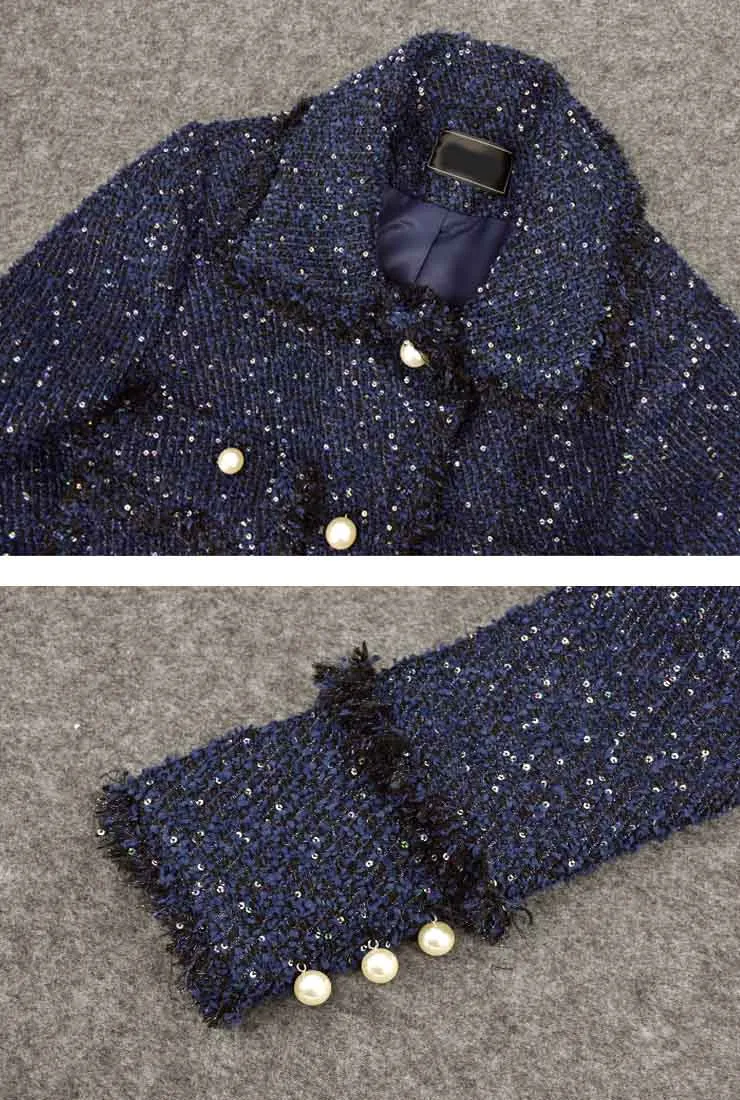 Loose Celebrity Tweed Coat