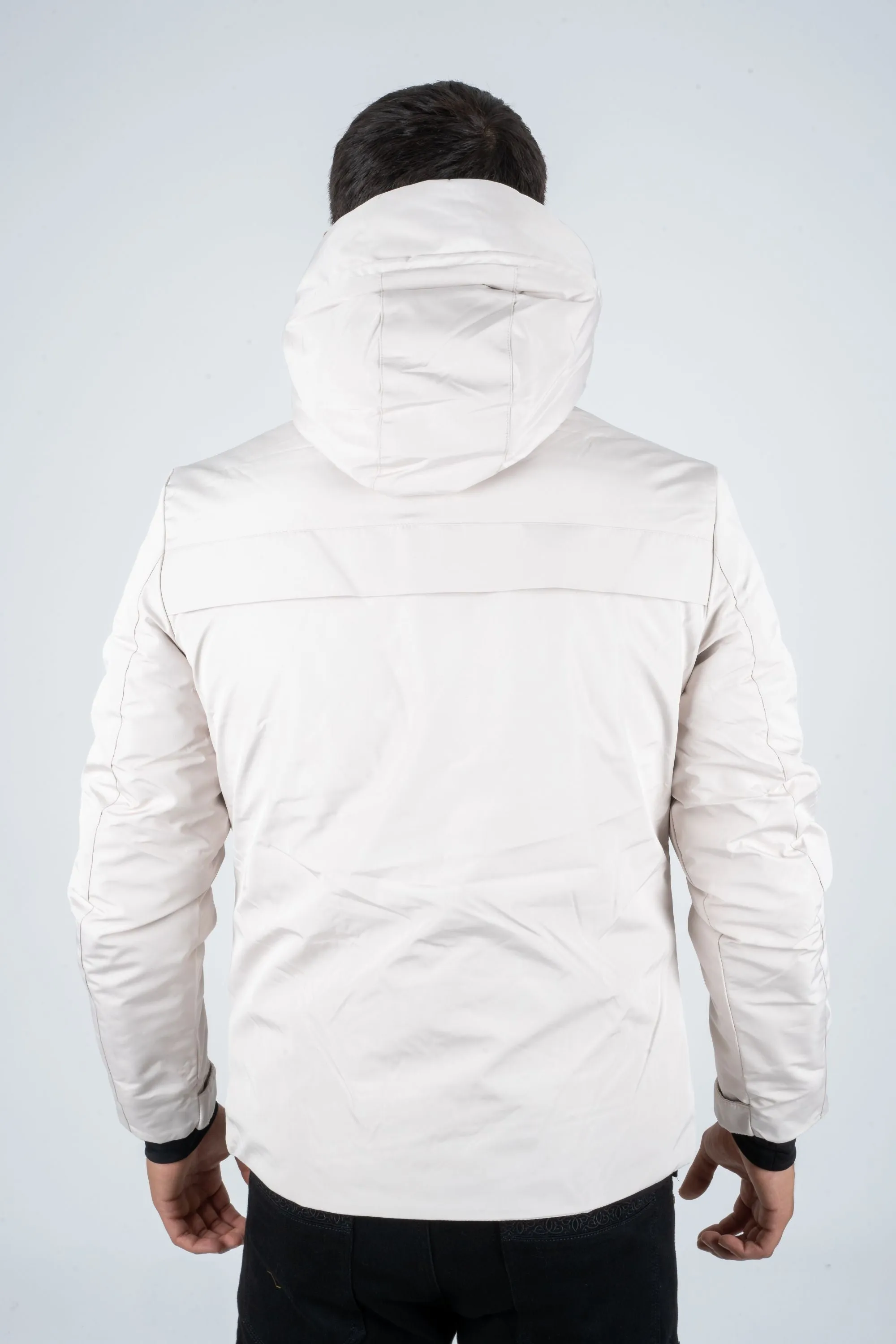 MEN'S BEIGE JACKET PADDED WITH FAUX FUR LINING | JKT7993