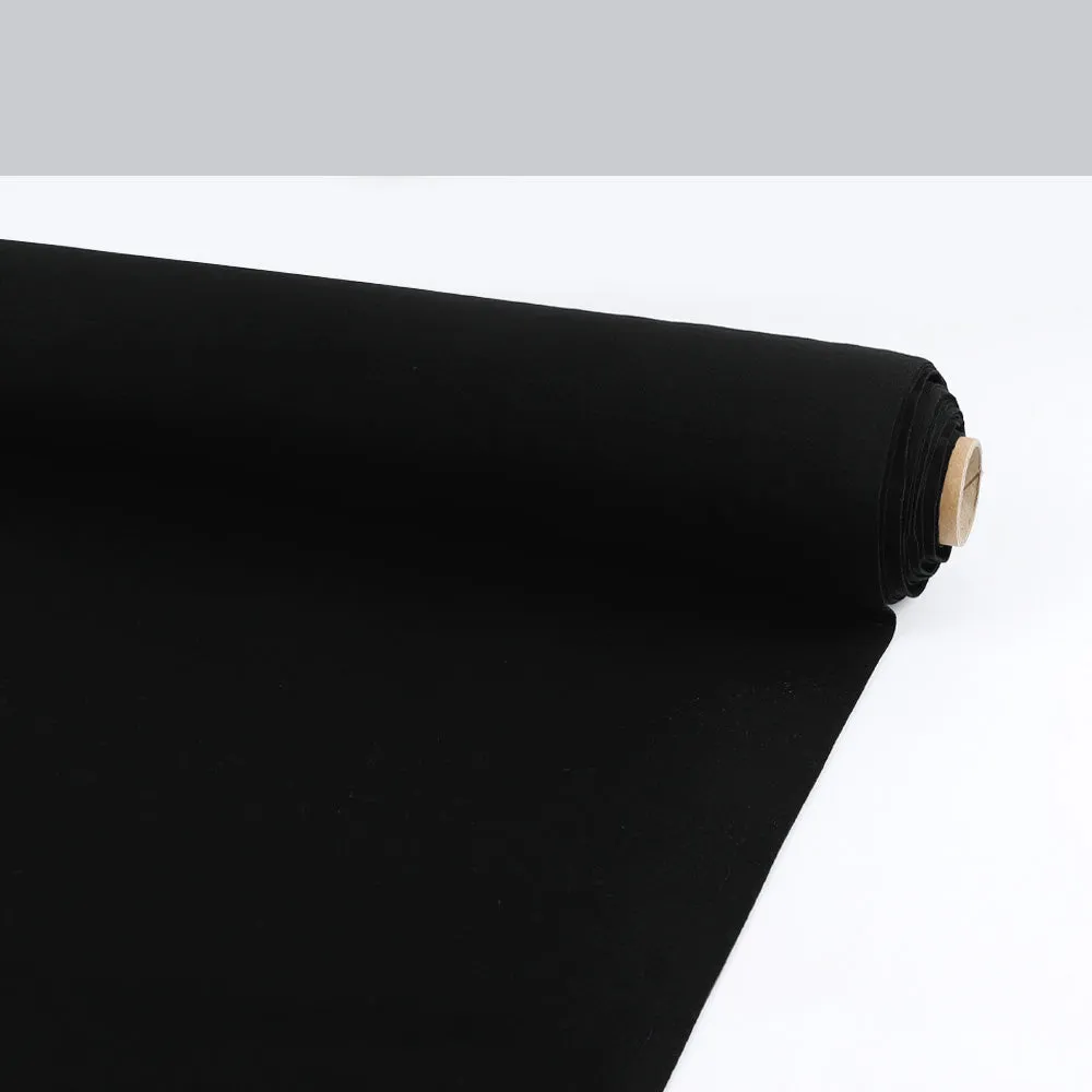 Midweight Stretch Merino Jersey - Black (remnant)