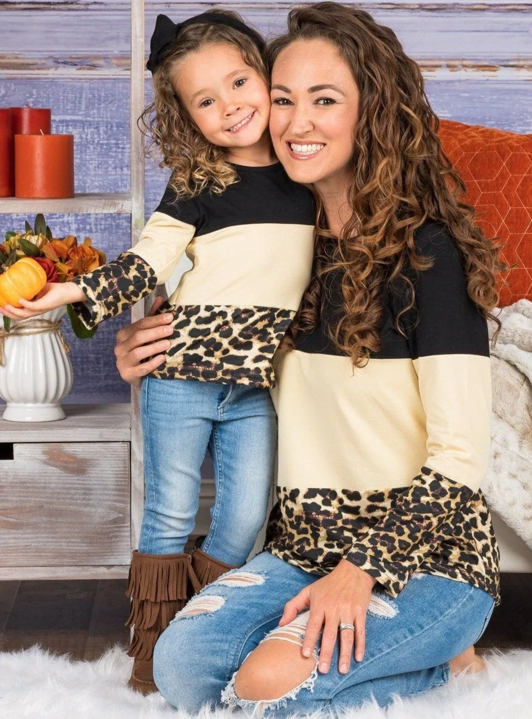 Mommy and Me Queen and Cub Colorblock Top