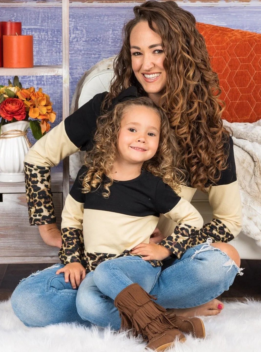Mommy and Me Queen and Cub Colorblock Top