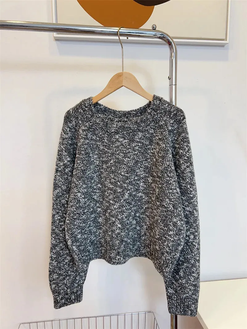 New Year Winter Lazy Mixed Colored Wool Blends Red Sweater Women Soft Skincare Loose Top Femal Pullovers Blue Grey Pink C-308