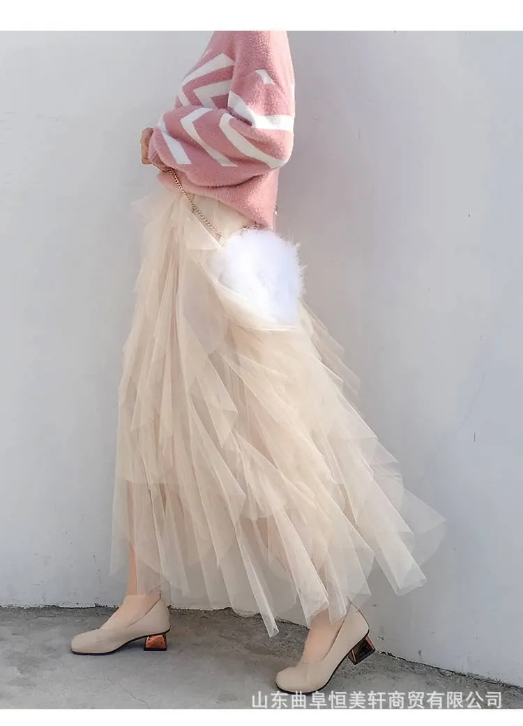 Niche Skirt Women INS Popular Mesh Tutu Fairy Look Skirt