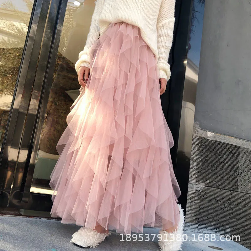 Niche Skirt Women INS Popular Mesh Tutu Fairy Look Skirt