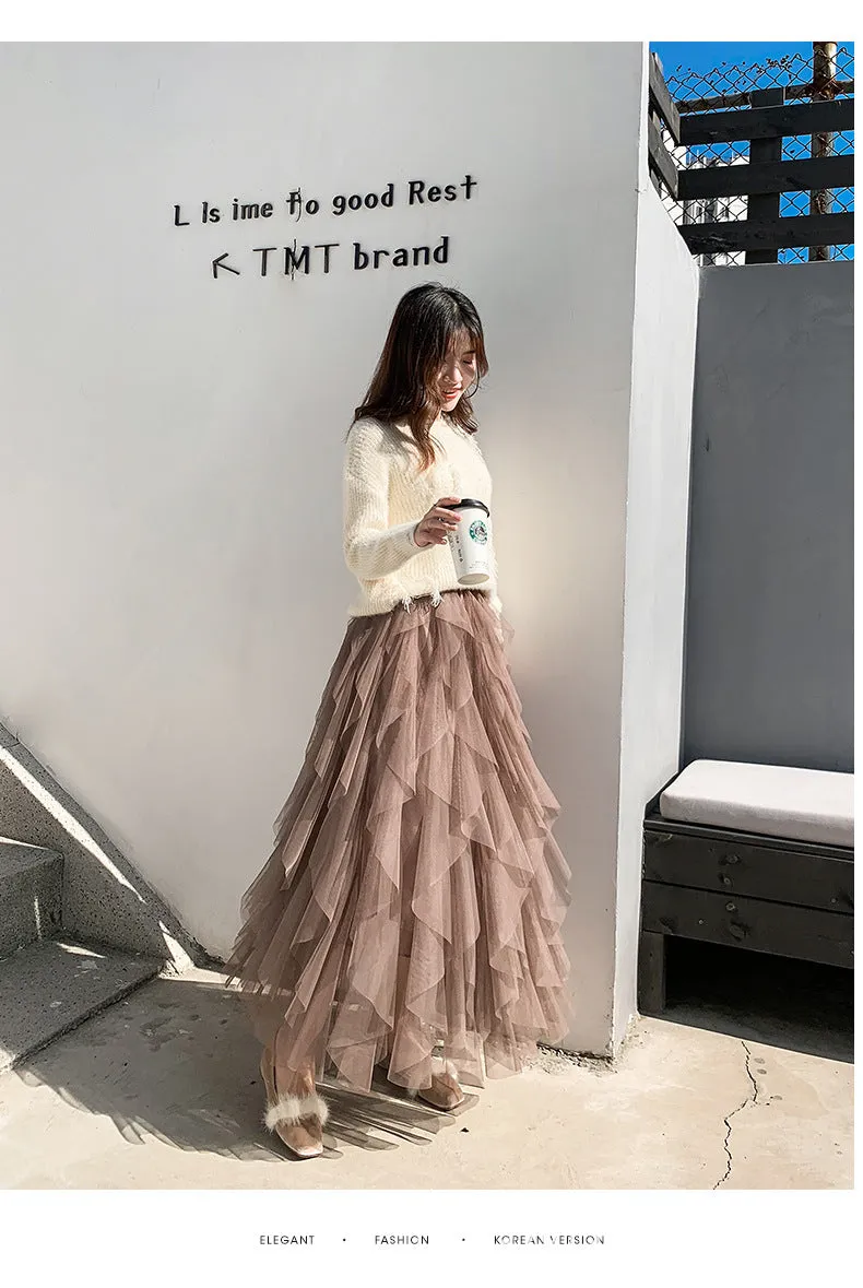 Niche Skirt Women INS Popular Mesh Tutu Fairy Look Skirt