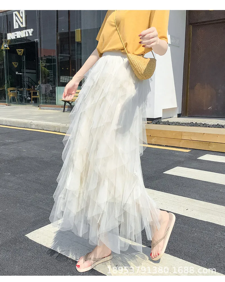 Niche Skirt Women INS Popular Mesh Tutu Fairy Look Skirt