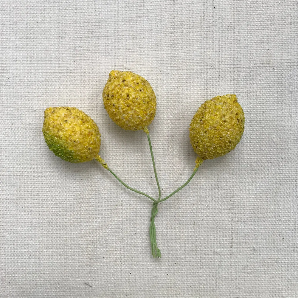 Nostalgic Cotton Lemon Twist-Tie Ornament Set