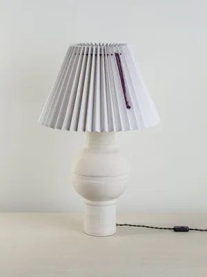 Orb ceramic table lamp base in warm white