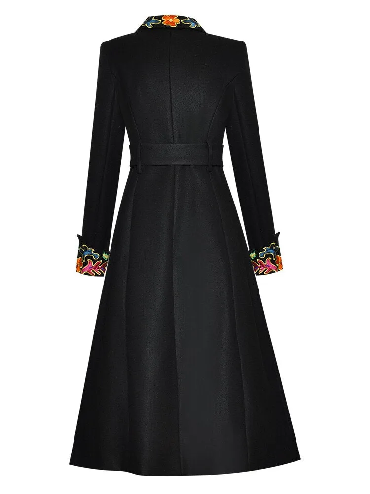 Persia Spring Autumn  Long sleeve Single-breasted Embroidery Overcoat