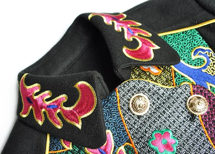 Persia Spring Autumn  Long sleeve Single-breasted Embroidery Overcoat