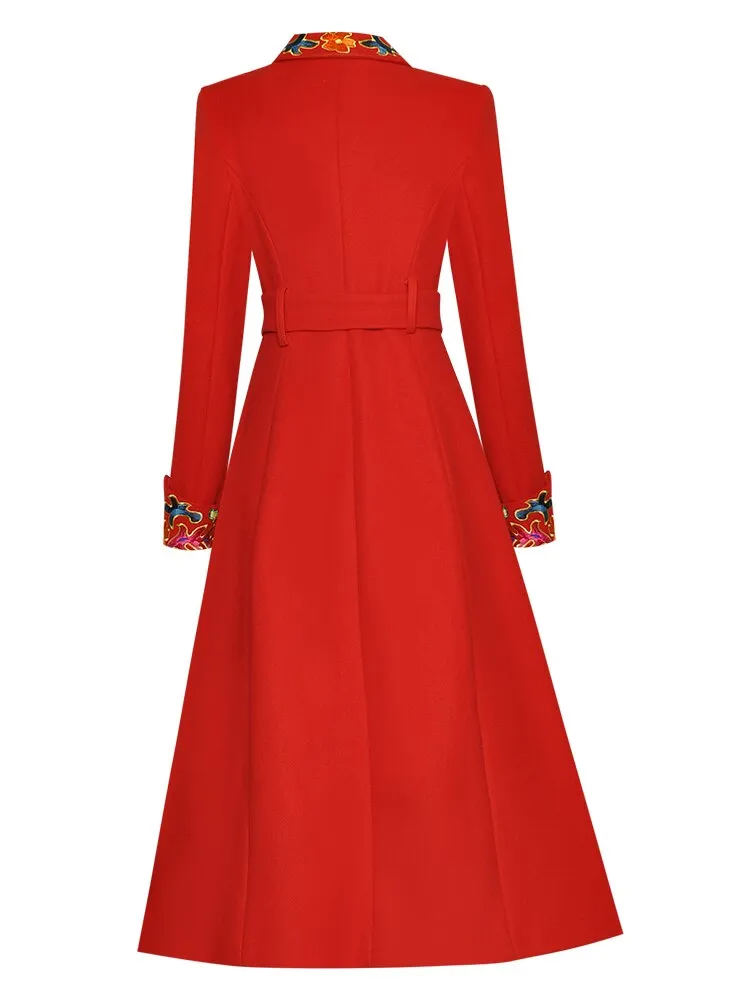 Persia Spring Autumn  Long sleeve Single-breasted Embroidery Overcoat