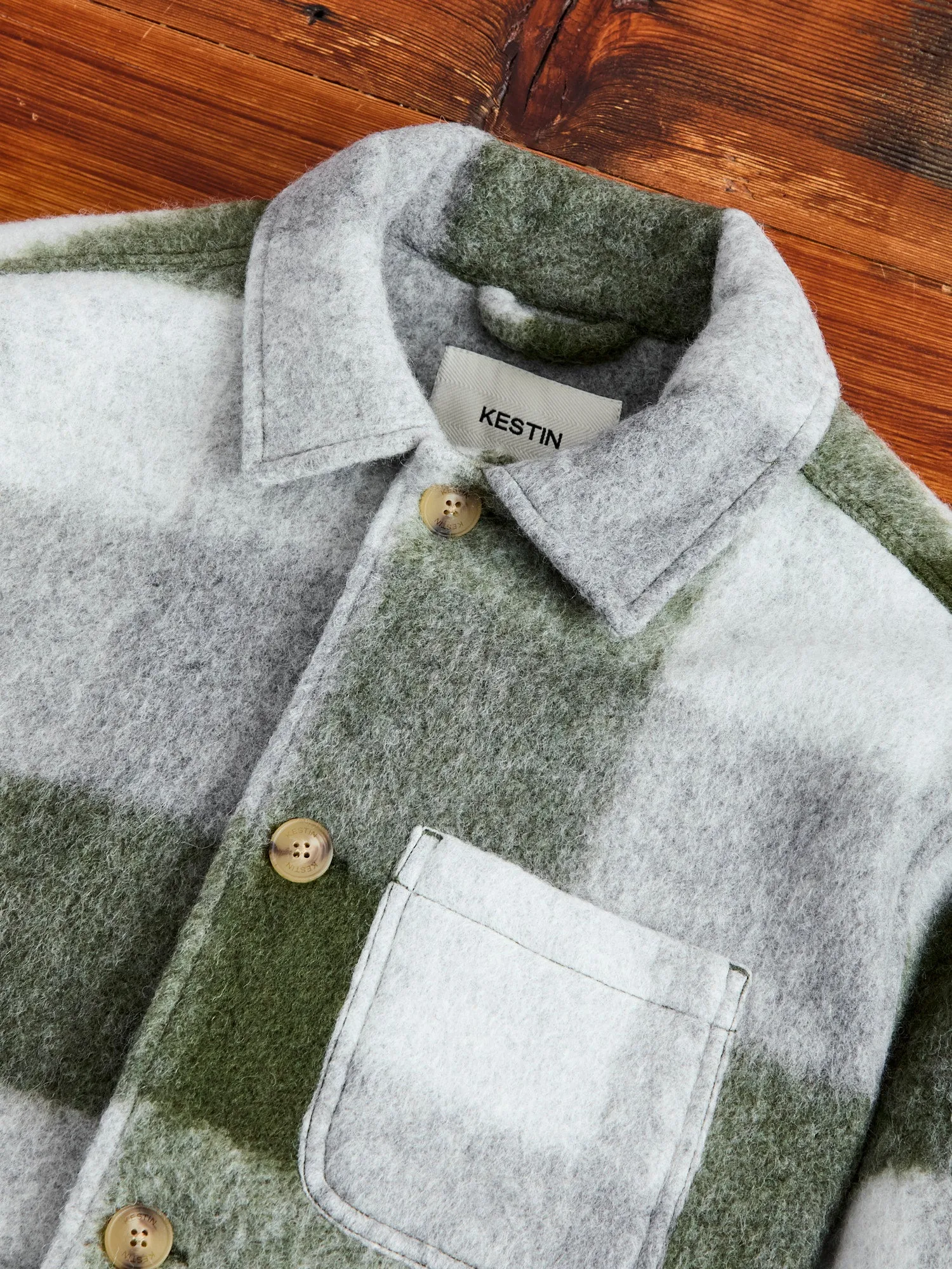 Plaid Wool Ormiston Jacket in Forest Check