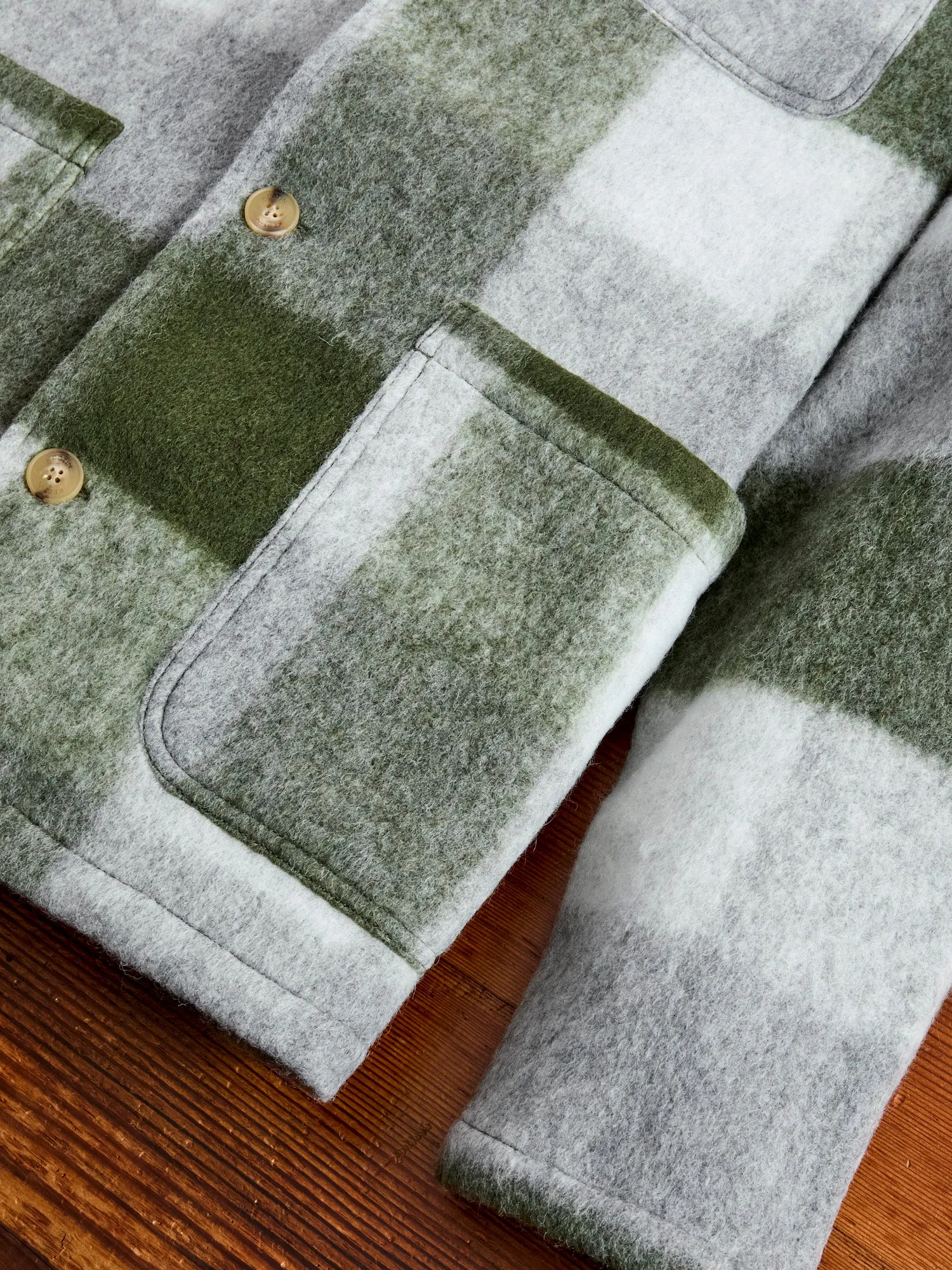 Plaid Wool Ormiston Jacket in Forest Check